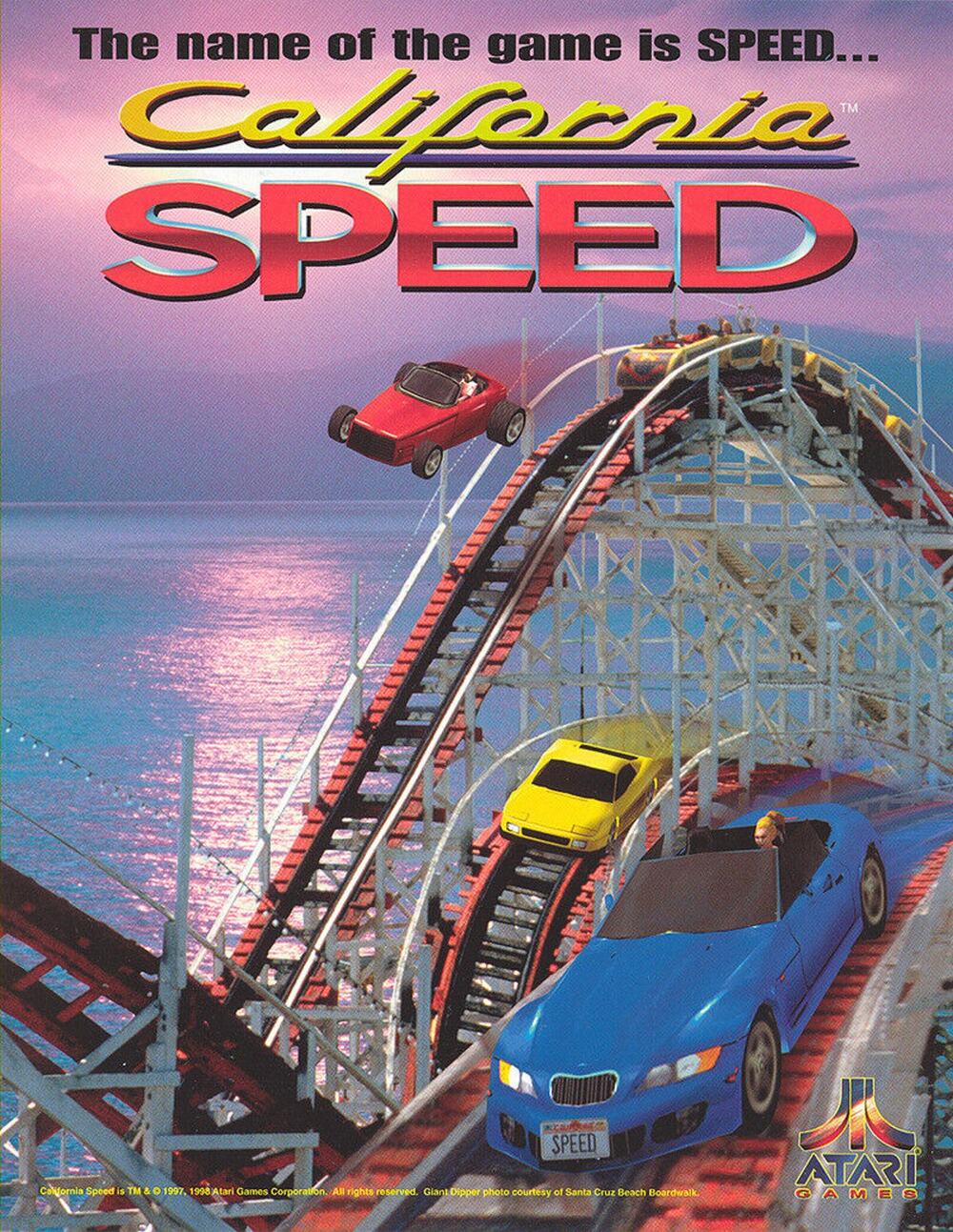California Speed Arcade FLYER Original 1998 Video Game Artwork Foldout Brochure